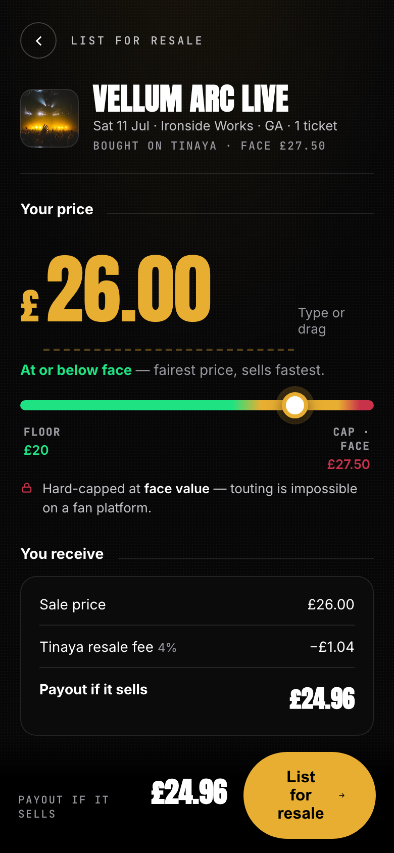 Never above face value